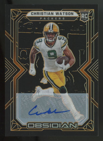 2022 Panini Obsidian Christian Watson RC Orange Auto /75 #120