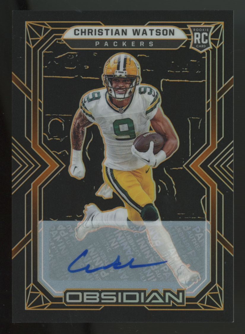 2022 Panini Obsidian Christian Watson RC Orange Auto /75 #120