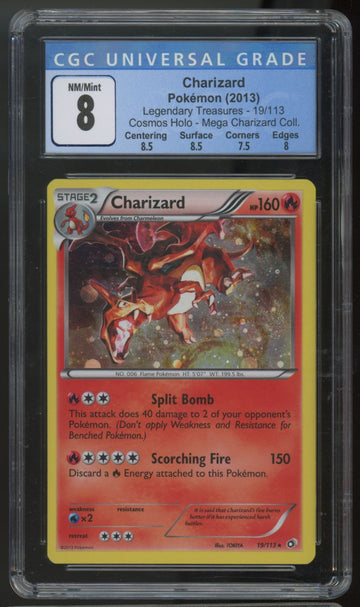 Pokemon Charizard Legendary Treasures Cosmos Holo #19/113 CGC 8