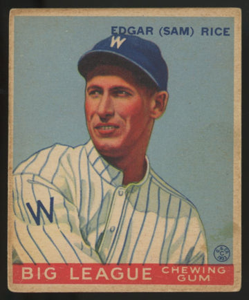 1933 Goudey Edgar "Sam" Rice #134 VG+