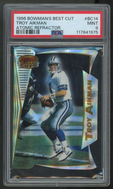 1996 Bowman's Best Cut Troy Aikman Atomic Refractor #BC14 PSA 9