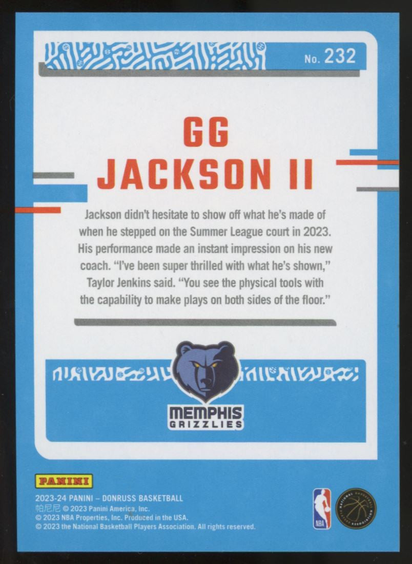 2023-24 Donruss GG Jackson II Rated Rookie RC Orange Laser /125 #232