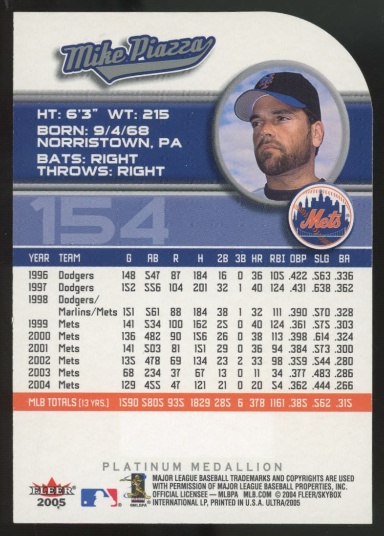 2005 Fleer Ultra Mike Piazza Platinum Medallion #154