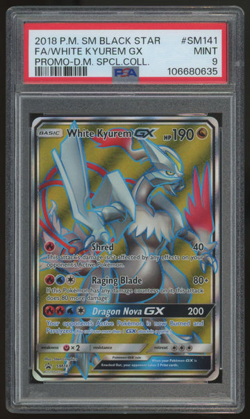 2018 Pokemon White Kyurem GX Full Art Promo #SM141 PSA 9