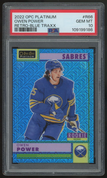 2022-23 OPC Platinum Owen Power RC Retro Blue Traxx /199 #R-66 PSA 10