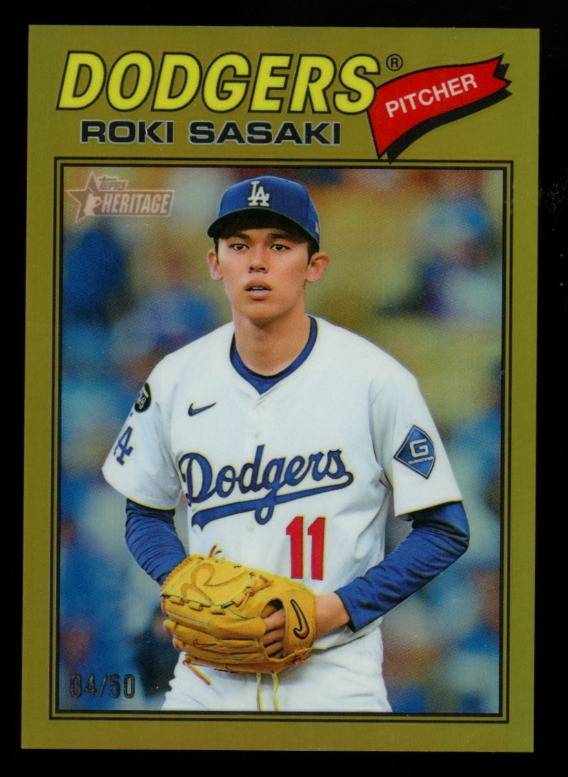 2026 Topps Heritage Roki Sasaki Gold Bordered /50 #39