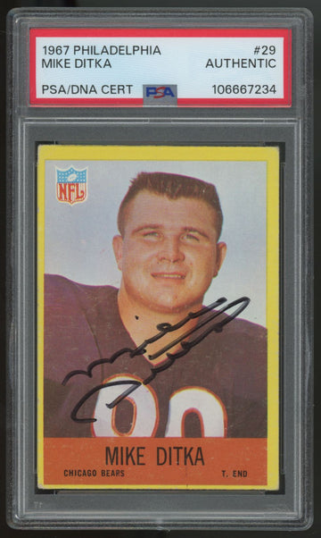 1967 Philadelphia Mike Ditka Signed Auto #29 PSA Authentic