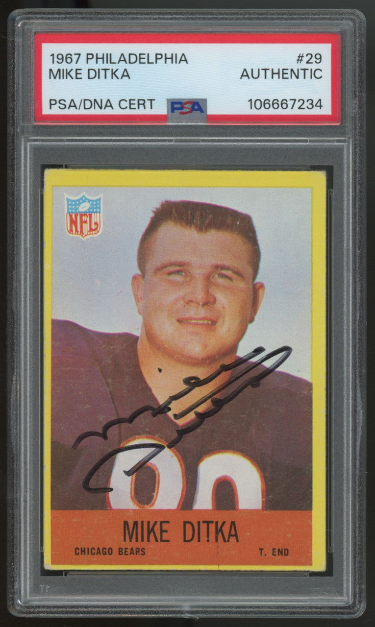 1967 Philadelphia Mike Ditka Signed Auto #29 PSA Authentic