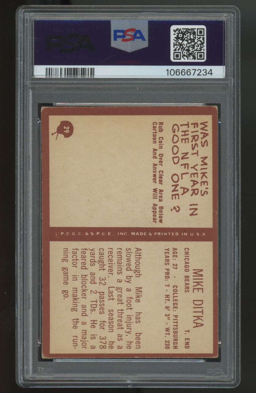 1967 Philadelphia Mike Ditka Signed Auto #29 PSA Authentic