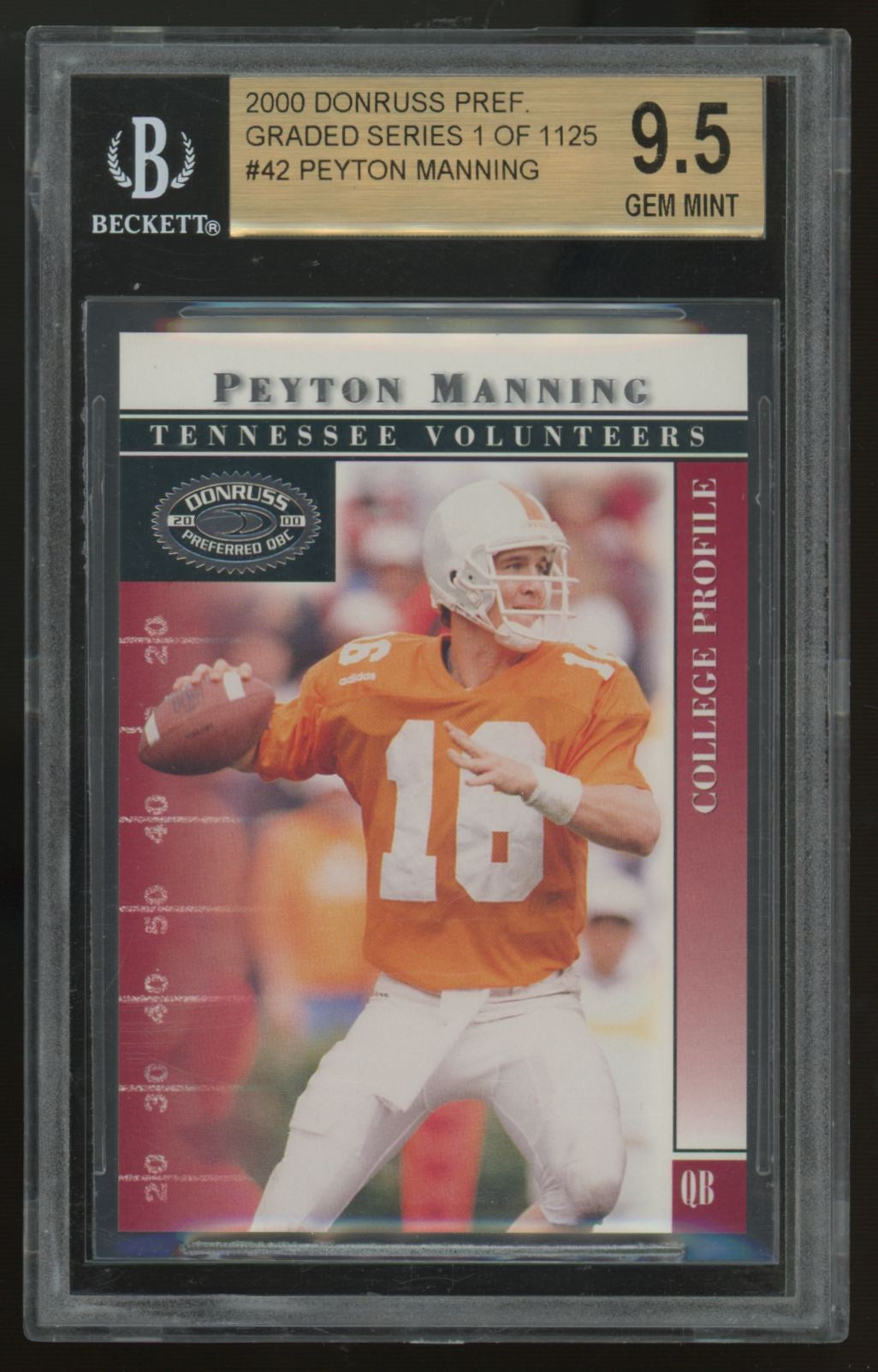 2000 Donruss Preferred QBC Peyton Manning #42 BGS 9.5