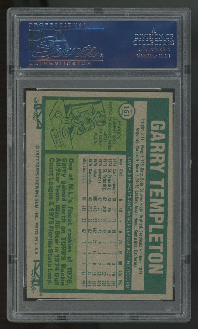 1977 Topps Garry Templeton RC #161 PSA 8