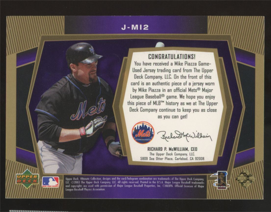2003 Ultimate Collection Mike Piazza Gold Jersey Patch /31 #J-MI2