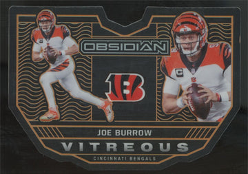 2021 Panini Obsidian Joe Burrow Orange Vitreous /25 #V-22