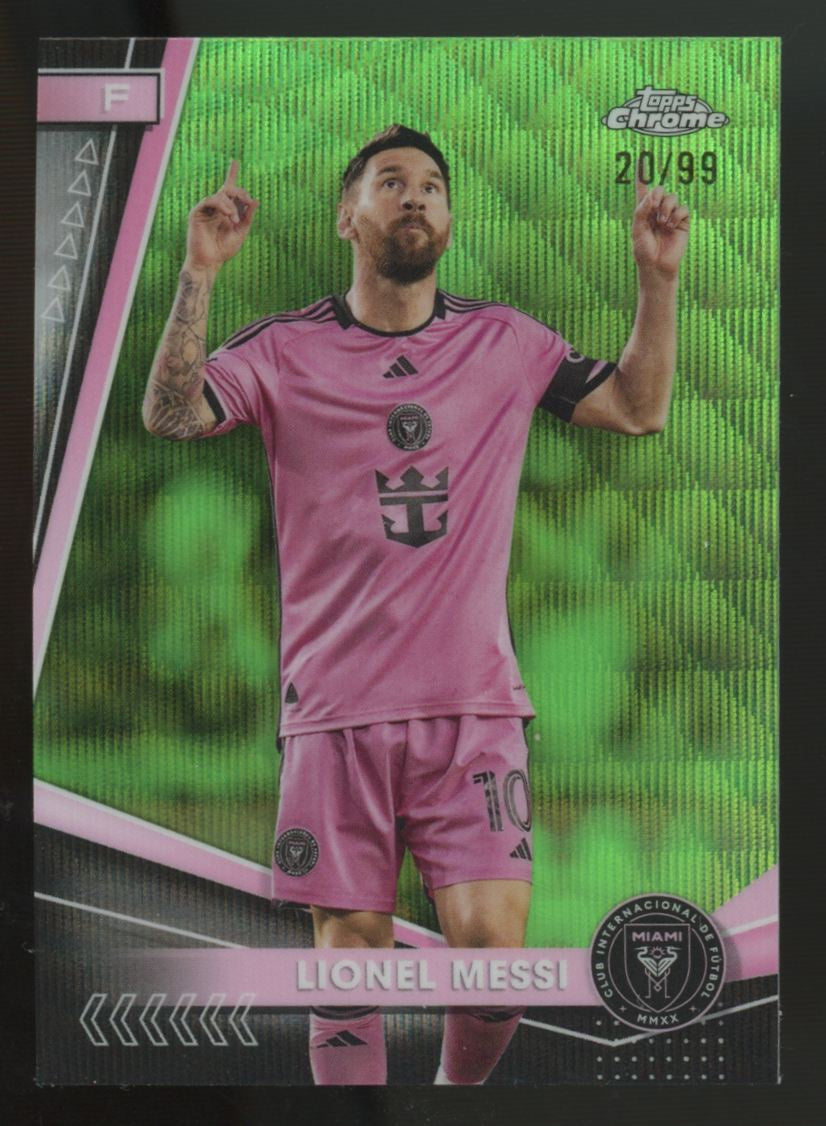 2024 Topps Chrome MLS Lionel Messi Neon Green Wave /99 #10