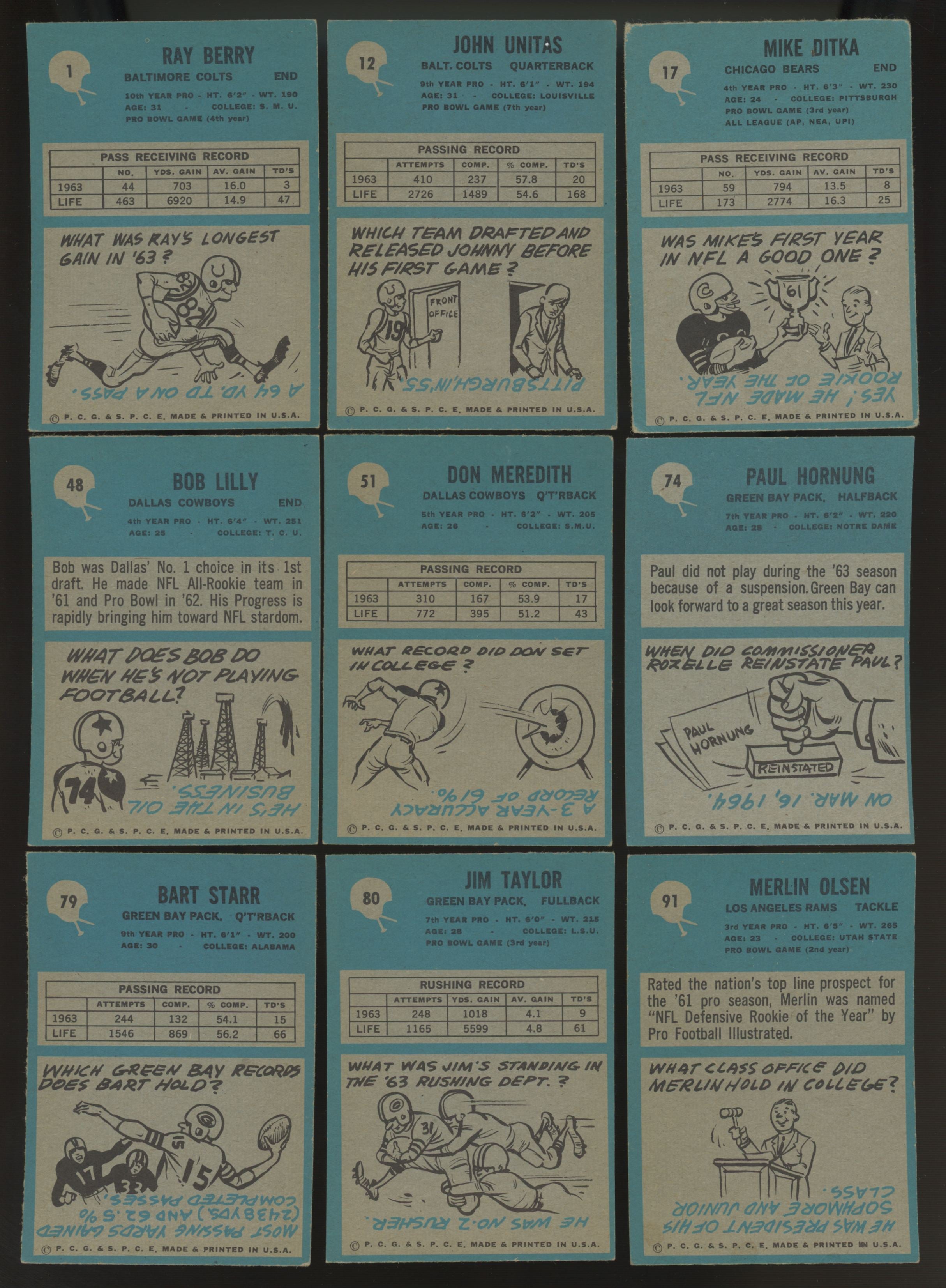 1964 Philadelphia Football Complete Set (198) EX-EX/MT