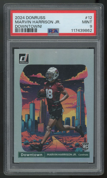2024 Panini Donruss Marvin Harrison Jr. RC Downtown! SSP #12 PSA 9