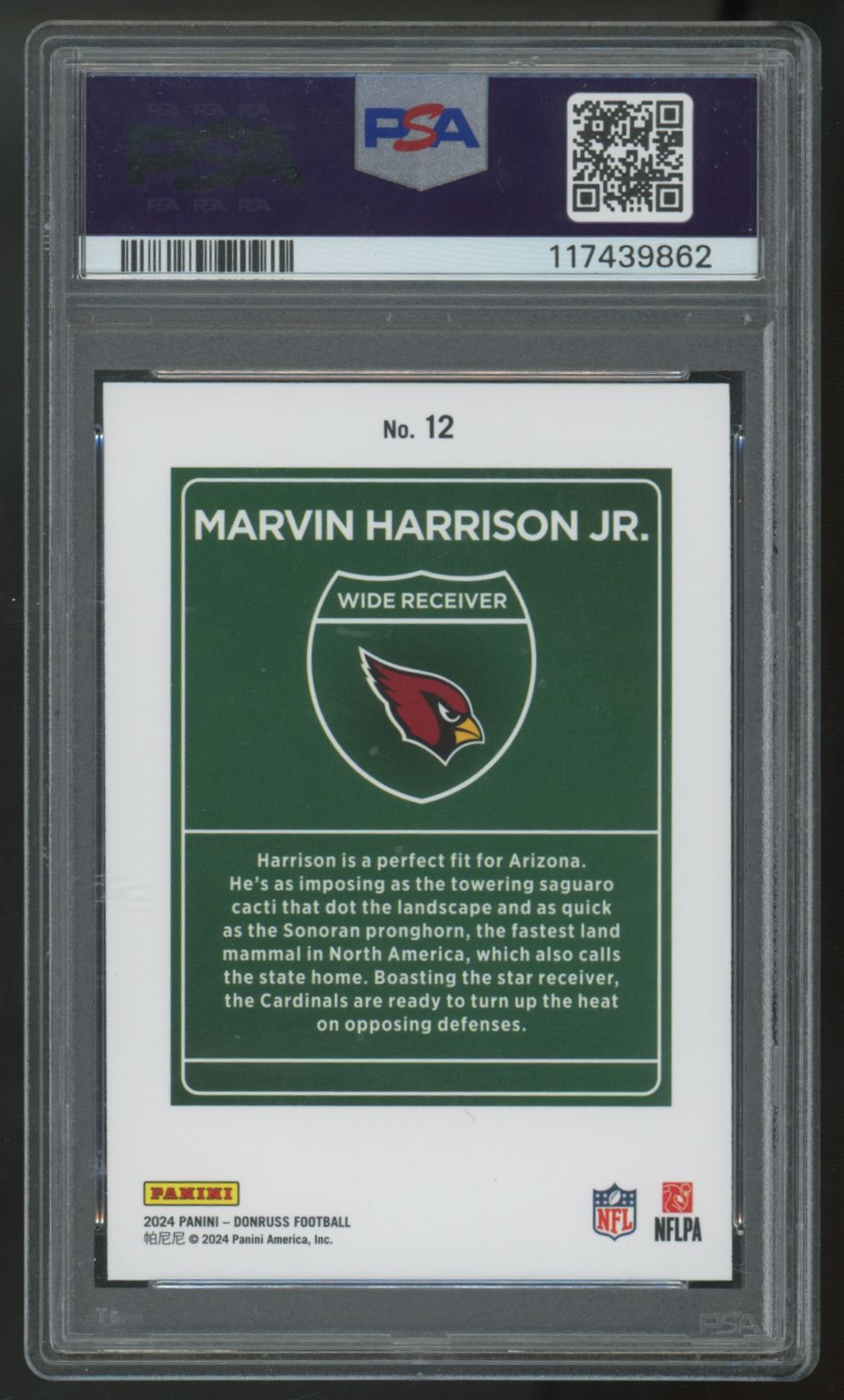 2024 Panini Donruss Marvin Harrison Jr. RC Downtown! SSP #12 PSA 9