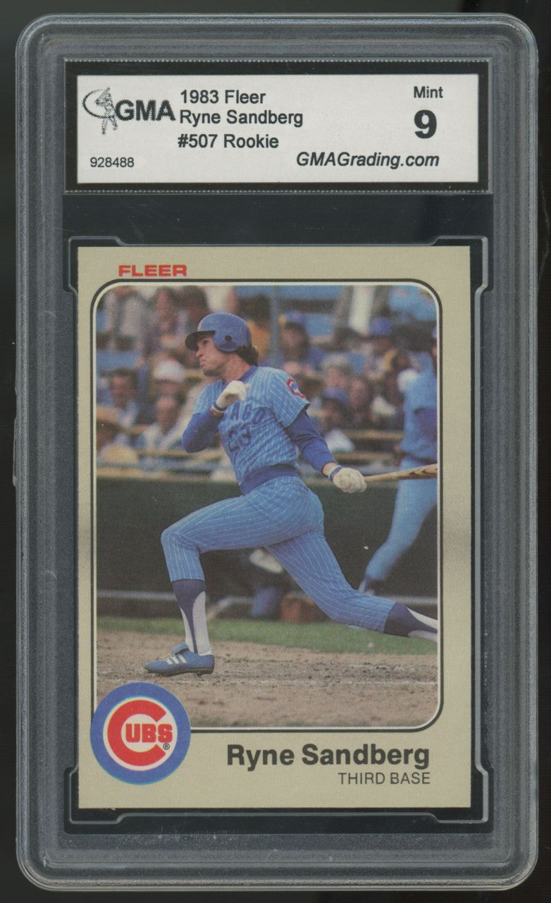 1983 Fleer Ryne Sandberg RC #507 GMA 9