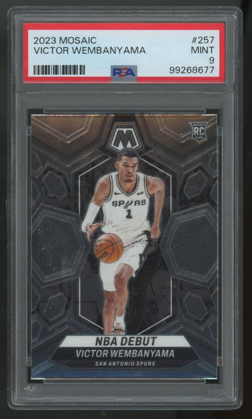 2023 Mosaic Victor Wembanyama RC NBA Debut #257 PSA 9