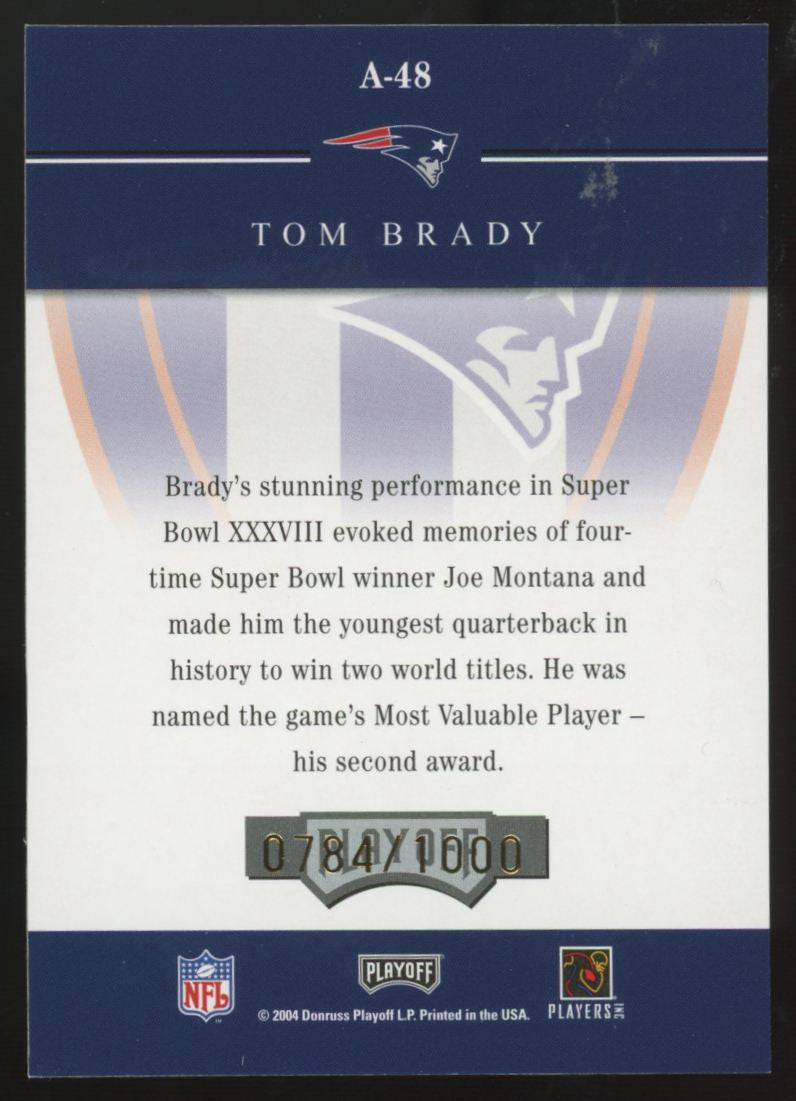 2004 Playoff Honors Tom Brady Accolades /1000 #A-48