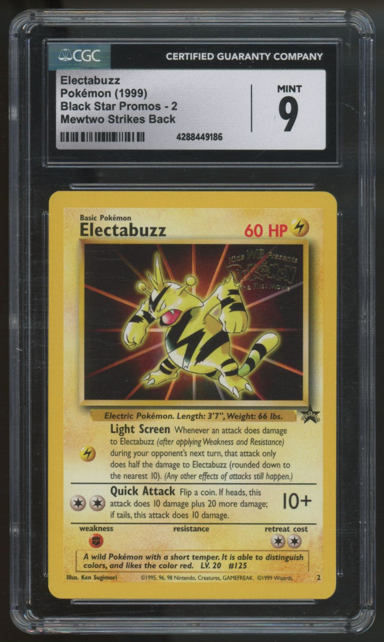 1999 Pokemon Electabuzz Mewtwo Strikes Back Promo #2 CGC 9