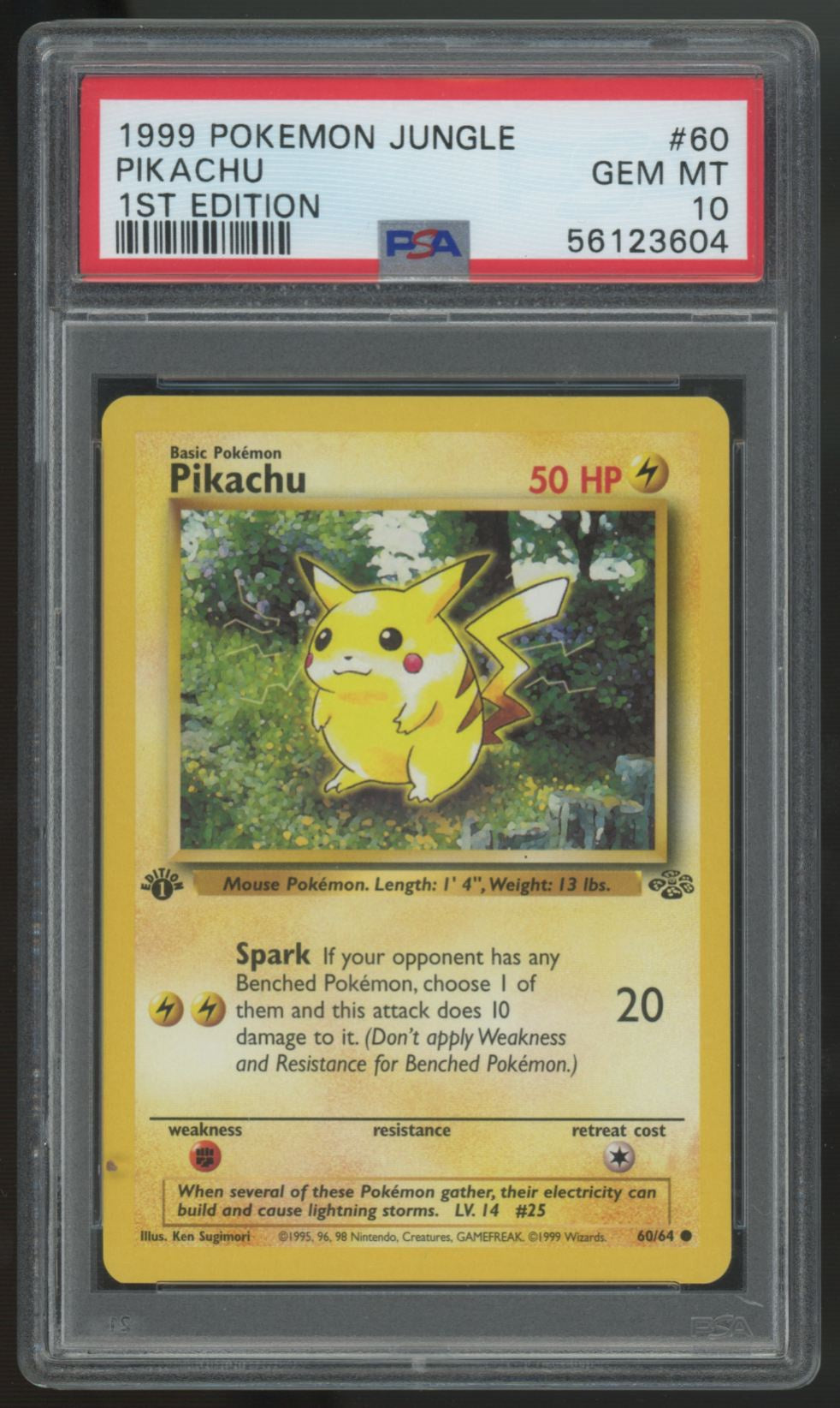 1999 Pokemon Pikachu Jungle 1st Edition #60 PSA 10