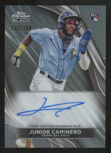 2024 Topps Chrome Black Junior Caminero RC Refractor Auto /150 #CBA-JCA