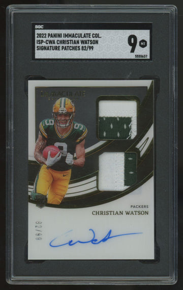 2022 Immaculate Christian Watson RC Dual Patch Auto RPA /99 #ISP-CWA SGC 9