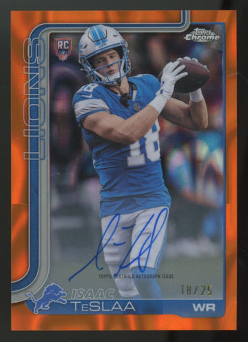 2025 Topps Chrome Isaac Teslaa RC Orange Lava Auto /25 #RA-ITS