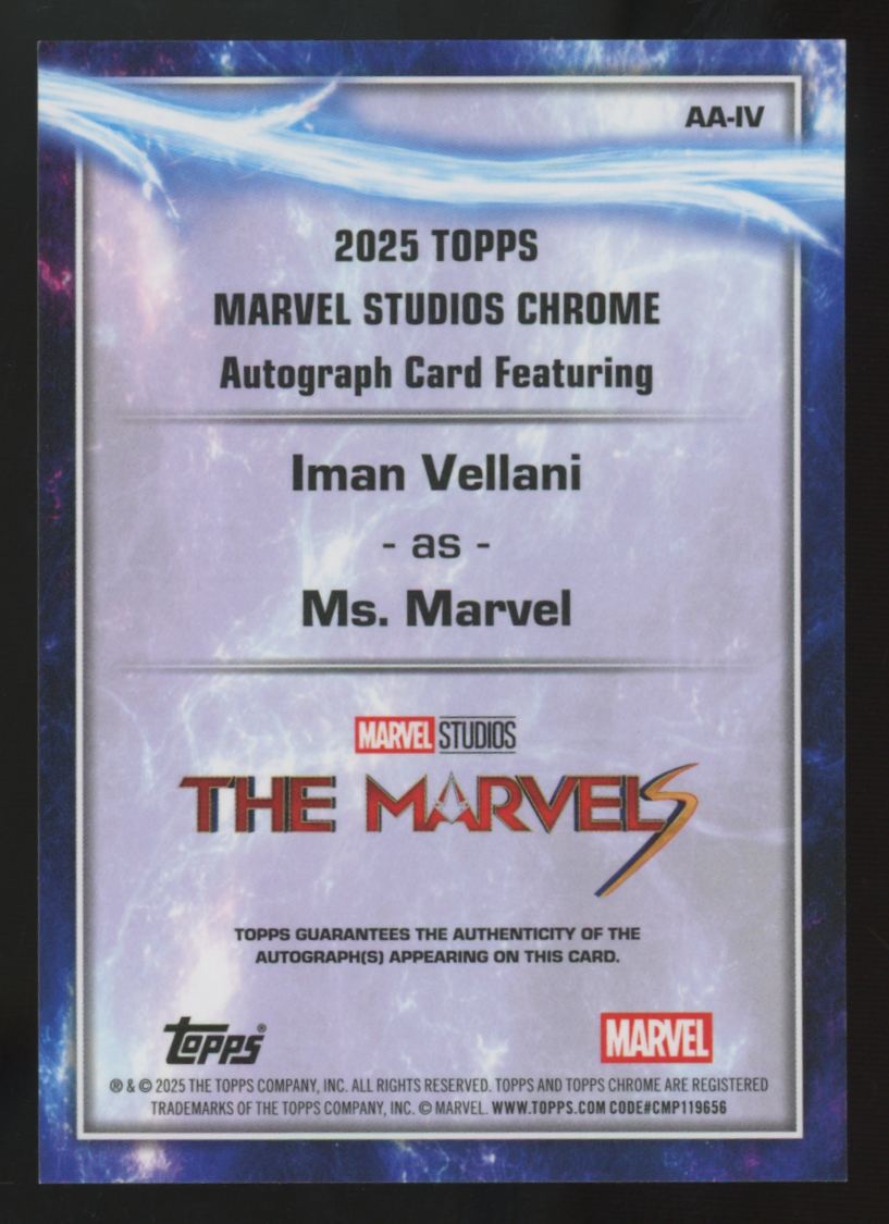 2025 Topps Marvel Studios Chrome Ms. Marvel / Iman Vellani Auto #AA-IV