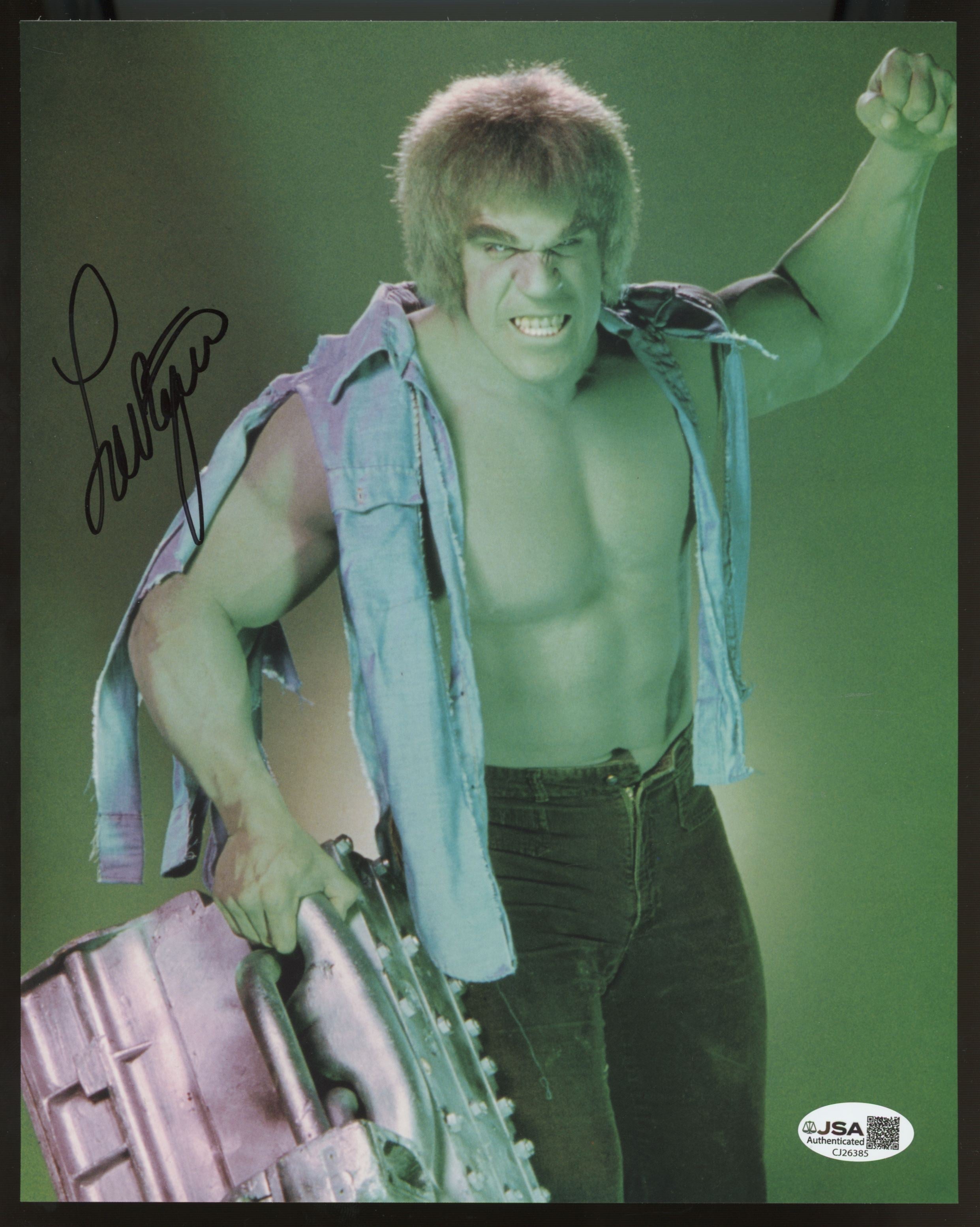 Lou Ferrigno "The Hulk" Signed Autographed Photo 8x10 JSA Authentic