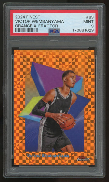 2024-25 Topps Finest Victor Wembanyama Orange X-Fractor /250 #83 PSA 9