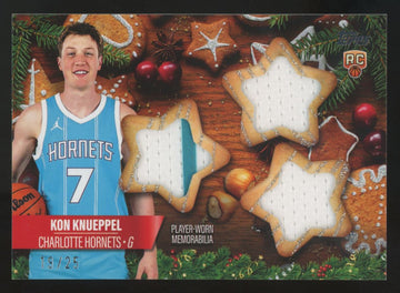 2025-26 Topps Holiday Mega Kon Knueppel RC Glitter Triple Patch /25 #HSR-3