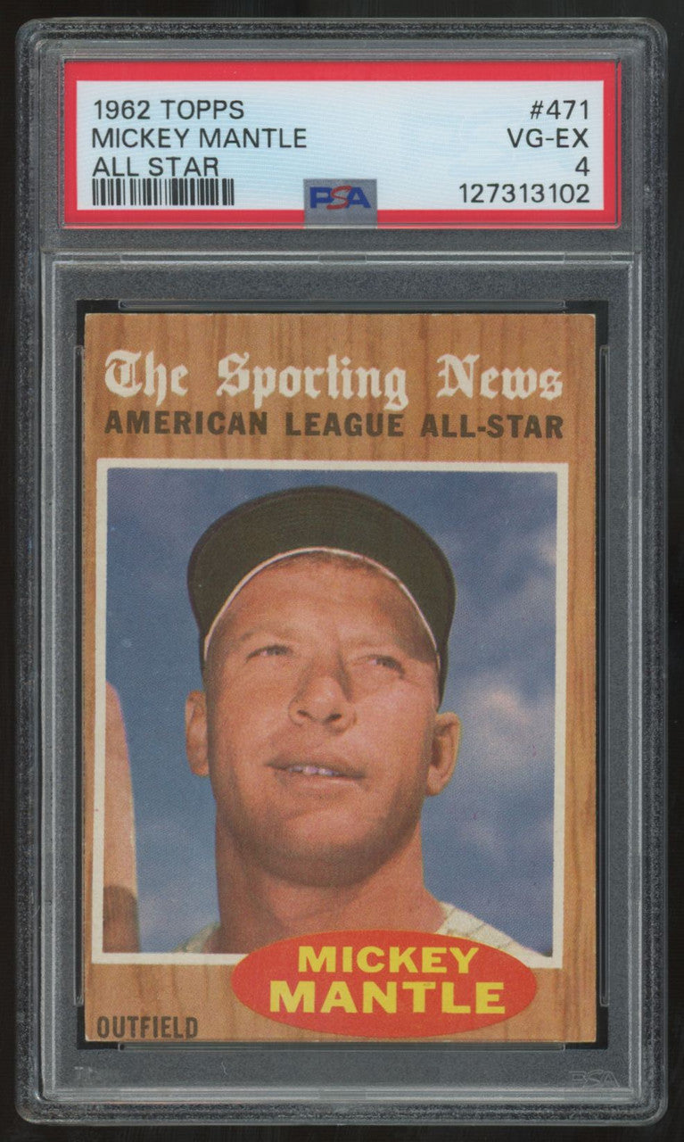 1962 Topps Mickey Mantle All Star #471 PSA 4 *102