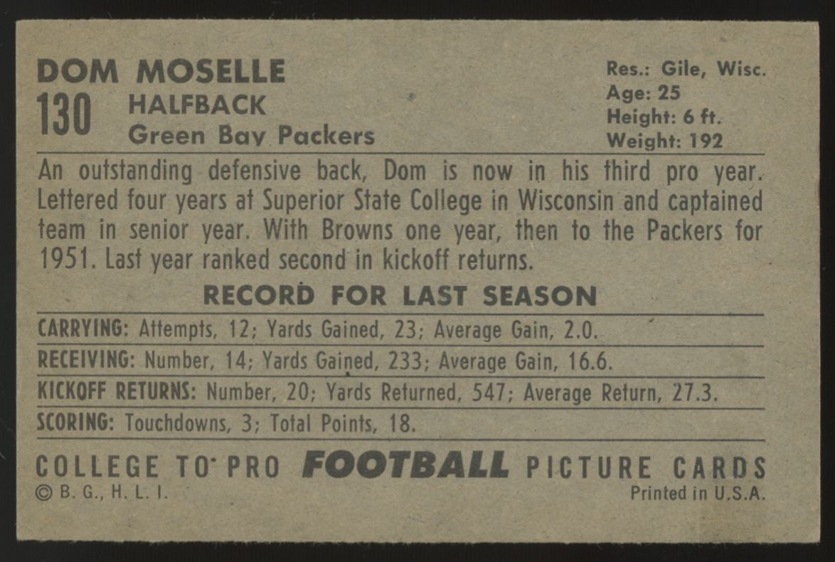 1952 Bowman Large Dom Moselle #130 EX
