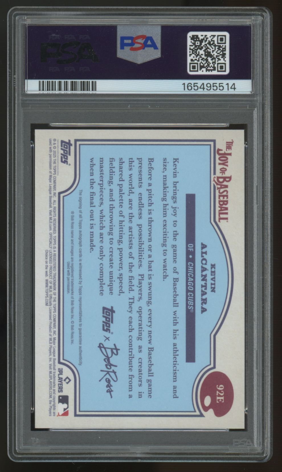 2025 Topps X Bob Ross Kevin Alcantara RC Titanium White Auto /35 #92E PSA 10 10