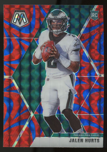 2020 Mosaic Jalen Hurts Blue Reactive Prizm RC #222 NM-MT
