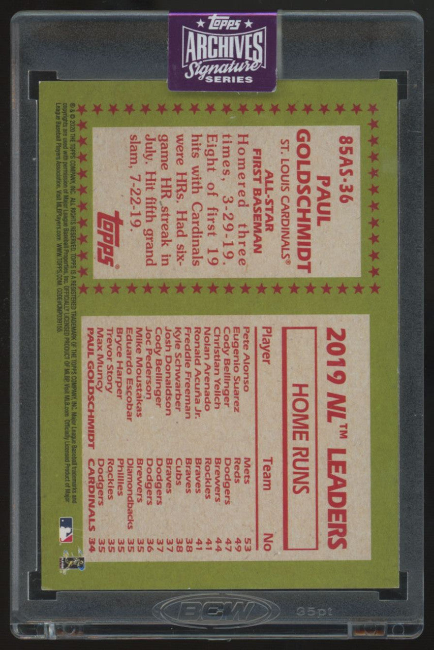 2025 Topps Archives Signature Series Paul Goldschmidt Auto 1/1 #85AS-36