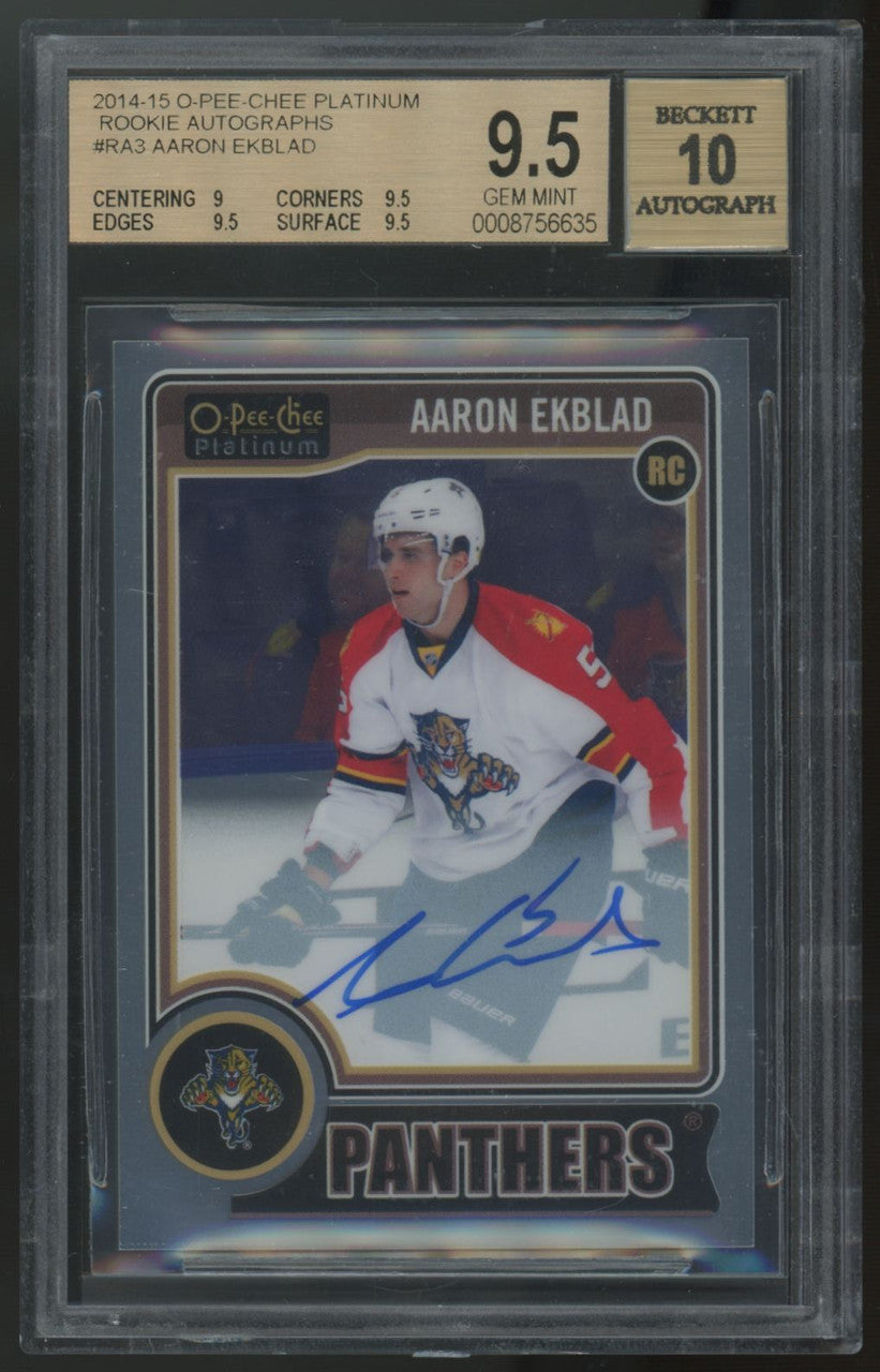 2014-15 O-Pee-Chee Platinum Aaron Ekblad RC Auto #RA-3 BGS 9.5 10