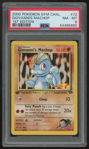 2000 Pokemon Giovanni's Machop Gym Challenge 1st Edition #72 PSA 8
