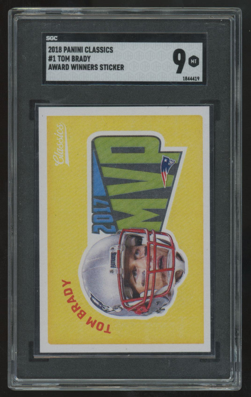 2018 Panini Classics Tom Brady Award Winners Sticker #1 SGC 9