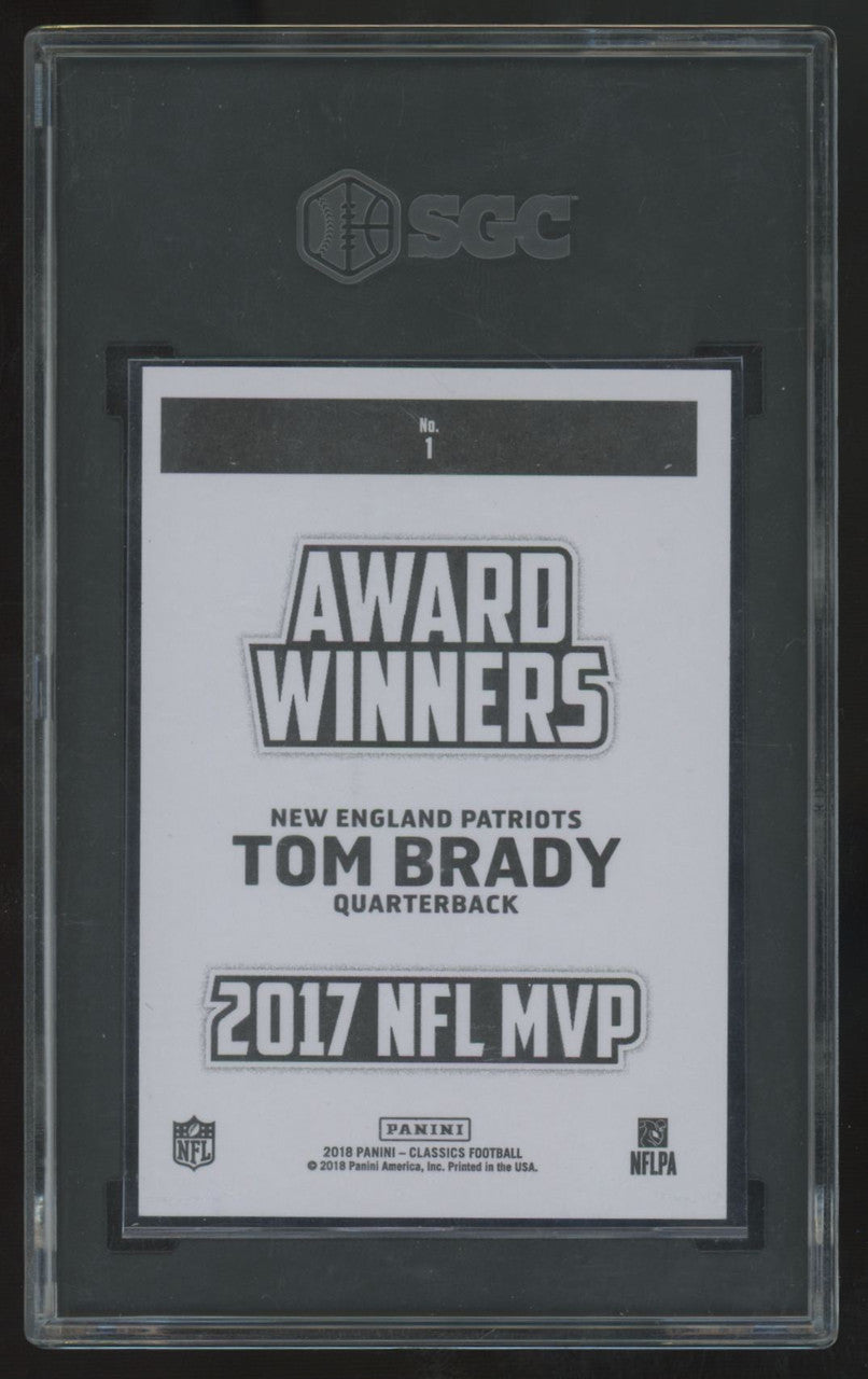 2018 Panini Classics Tom Brady Award Winners Sticker #1 SGC 9