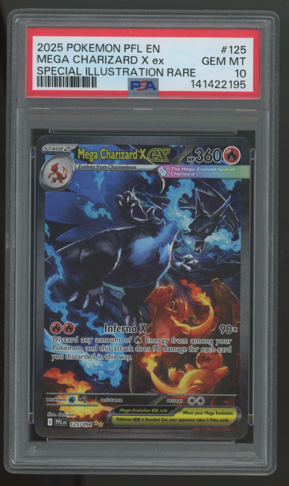 2025 Pokemon Mega Charizard X ex Phantasmal Flames SIR #125 PSA 10 (B)