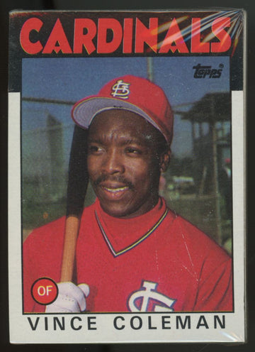 1986 Topps Baseball Grocery Cello Pack Sealed Vince Coleman RC On Front
