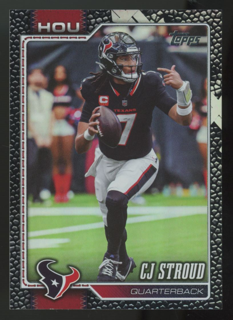 2026 Topps Flagship CJ Stroud Black Football Leather /10 #80