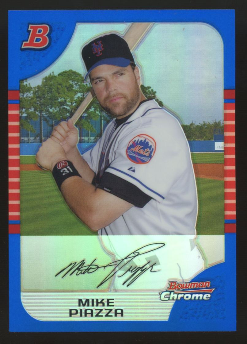 2005 Bowman Chrome Mike Piazza Blue Refractor /150 #45