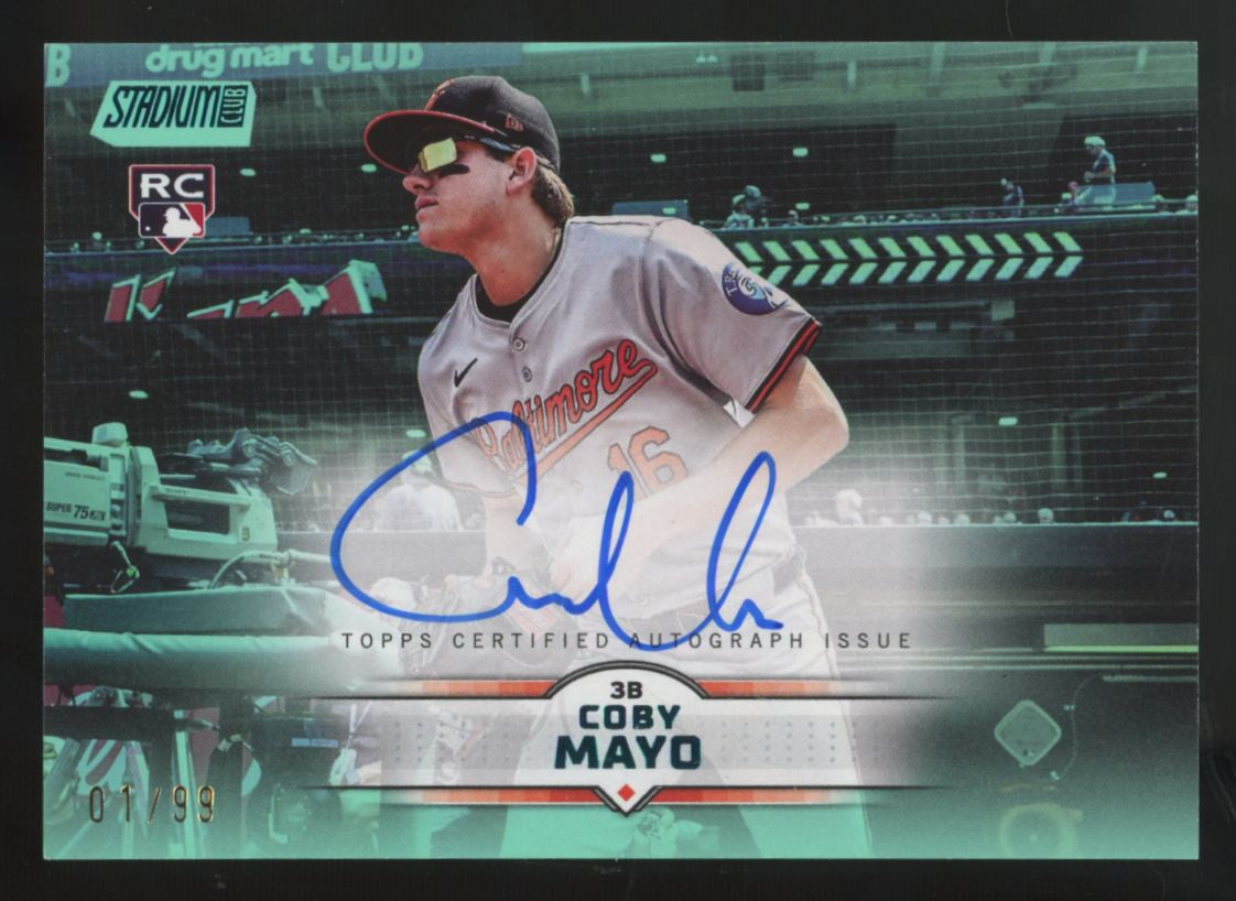 2025 Topps Stadium Club Coby Mayo RC Turquoise Auto /99 #SCBA-CM