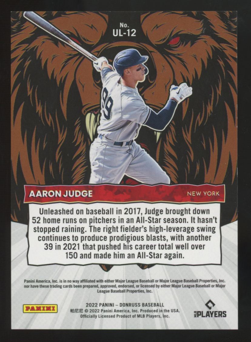 2022 Panini Donruss Aaron Judge Unleashed /999 #UL-12