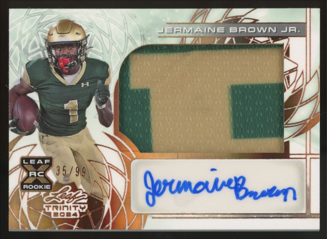 2024 Leaf Trinity Jermaine Brown Jr. XRC Patch Auto /99 #PA-JBJ