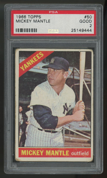 1966 Topps Mickey Mantle #50 PSA 2